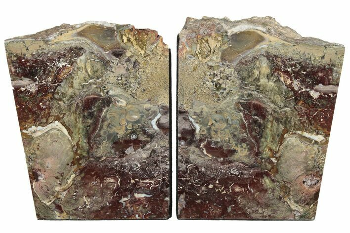 Tall, Red And Green Jasper Bookends - Marston Ranch, Oregon #202307